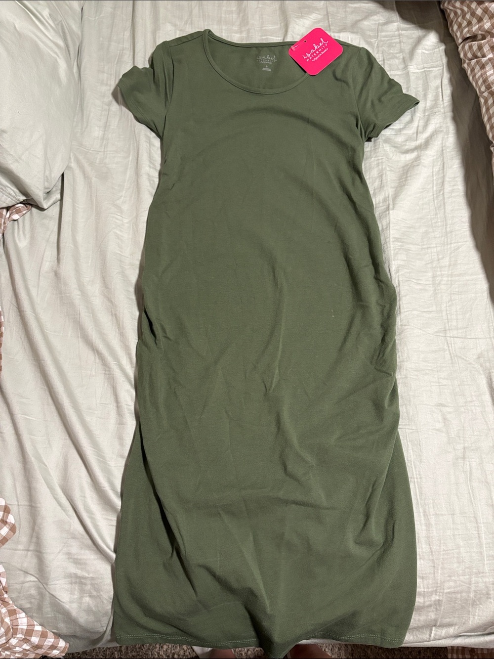 Isabel Maternity by Ingrid & Isabel Olive Green Scoop Neck Maternity Top